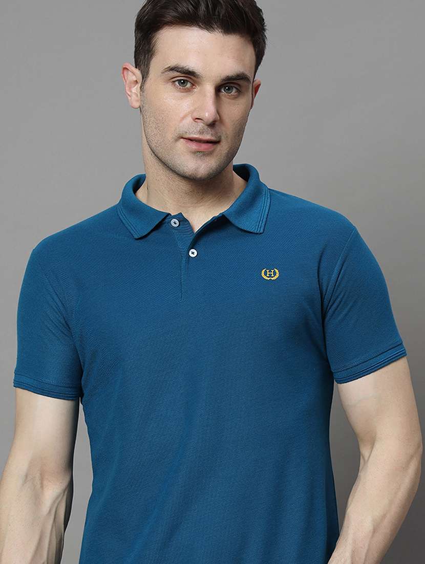 men solid short sleeve regular fit polo t-shirt
