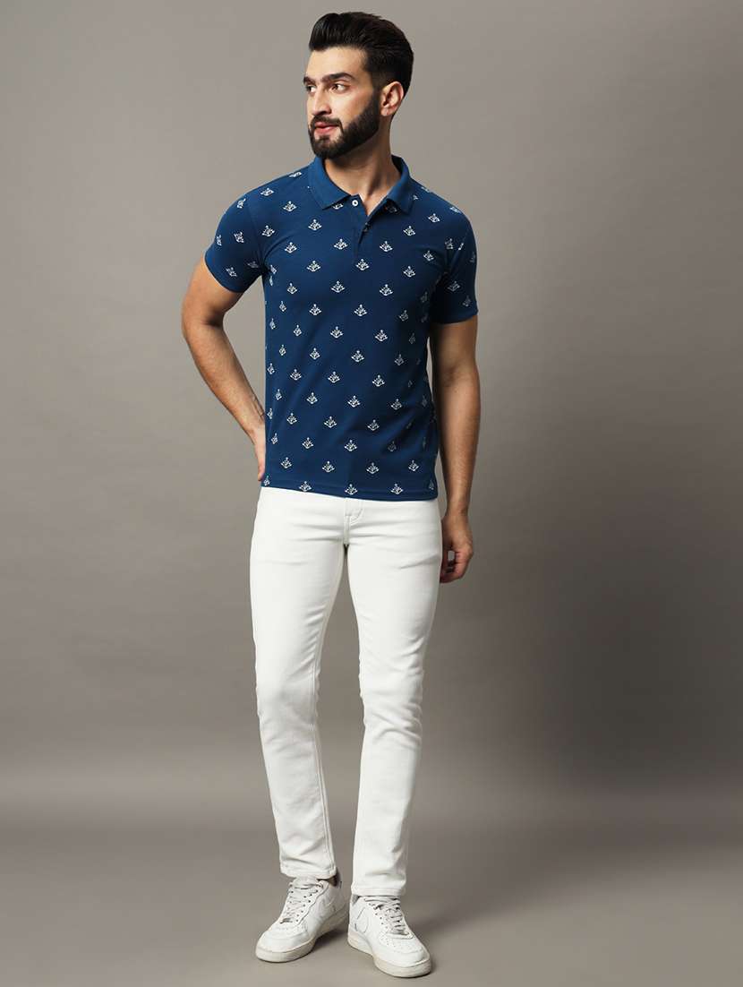men printed short sleeve regular fit polo t-shirt - 21972391 -  Standard Image - 3