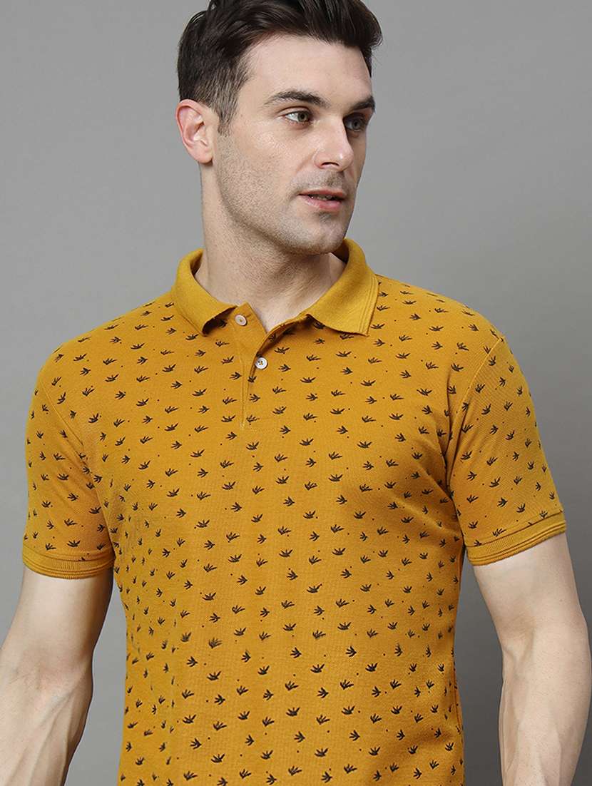 men printed short sleeve regular fit polo t-shirt