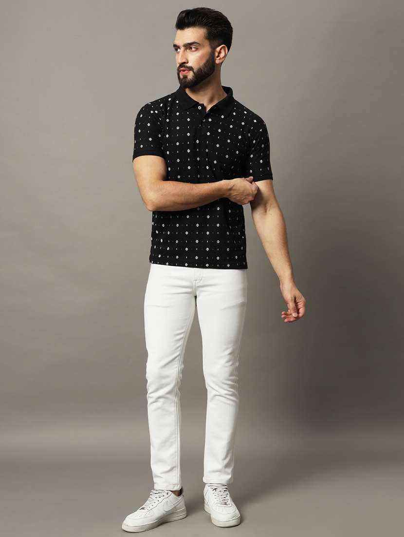 men printed short sleeve regular fit polo t-shirt - 21972400 -  Standard Image - 3