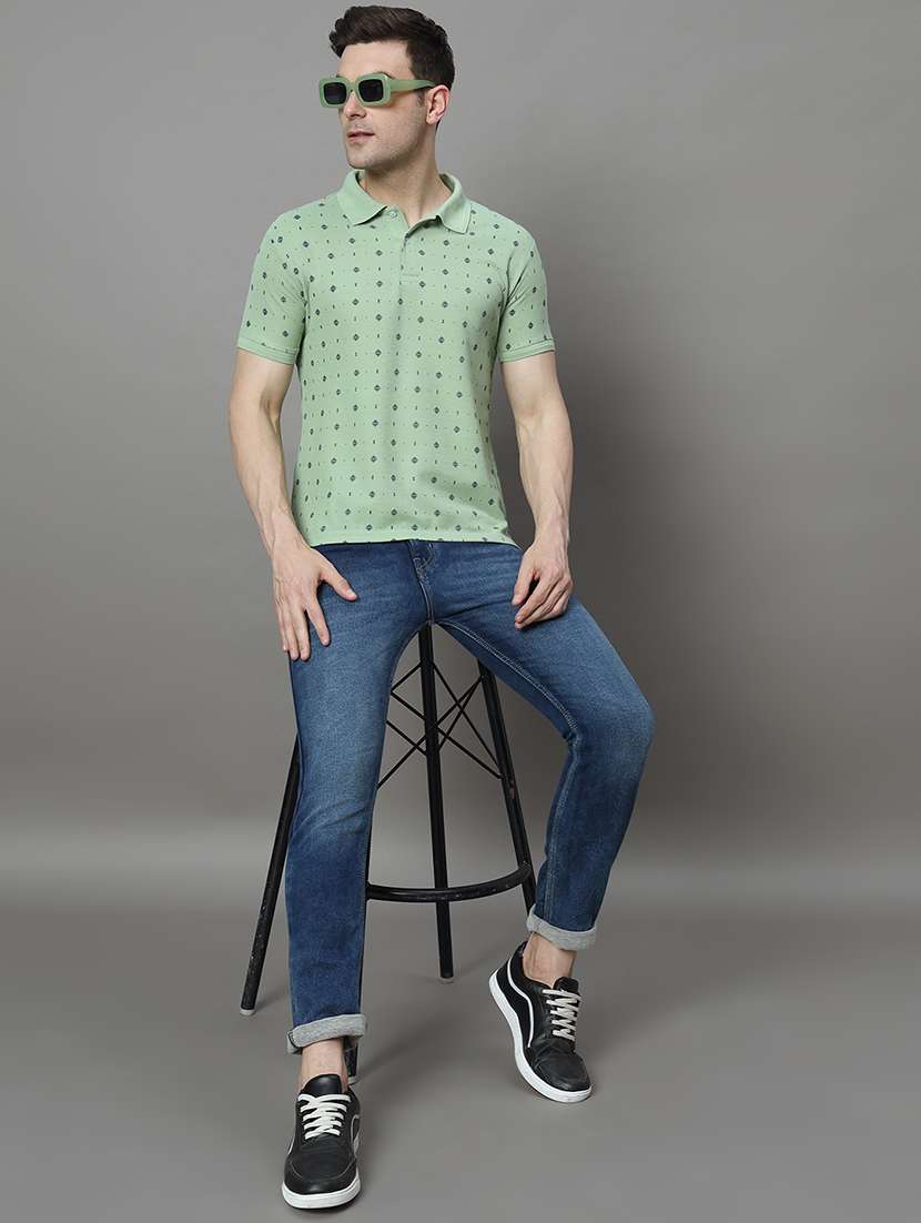 men printed short sleeve regular fit polo t-shirt - 21972402 -  Standard Image - 3