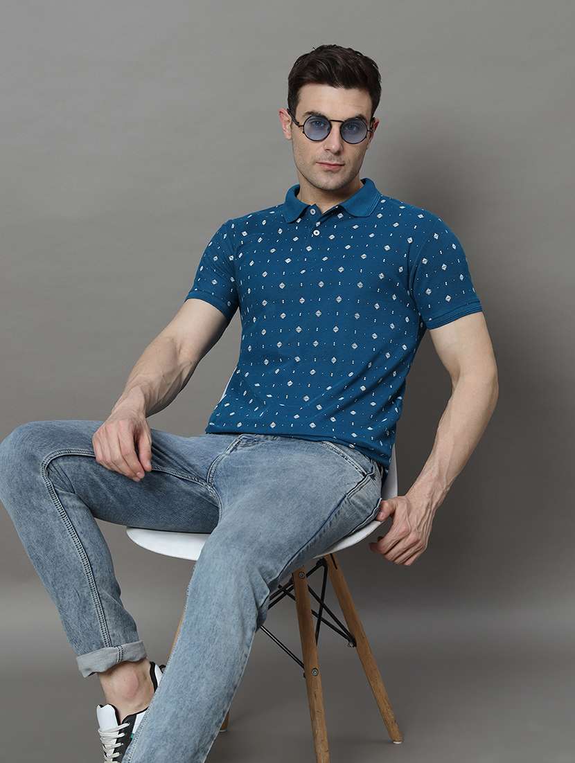 men printed short sleeve regular fit polo t-shirt - 21972403 -  Standard Image - 3