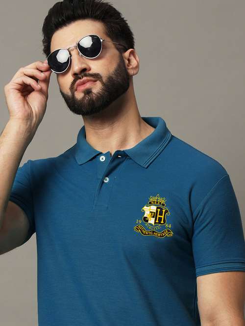 men logo print short sleeve regular fit polo t-shirt - 21972422 - Standard Image - 0