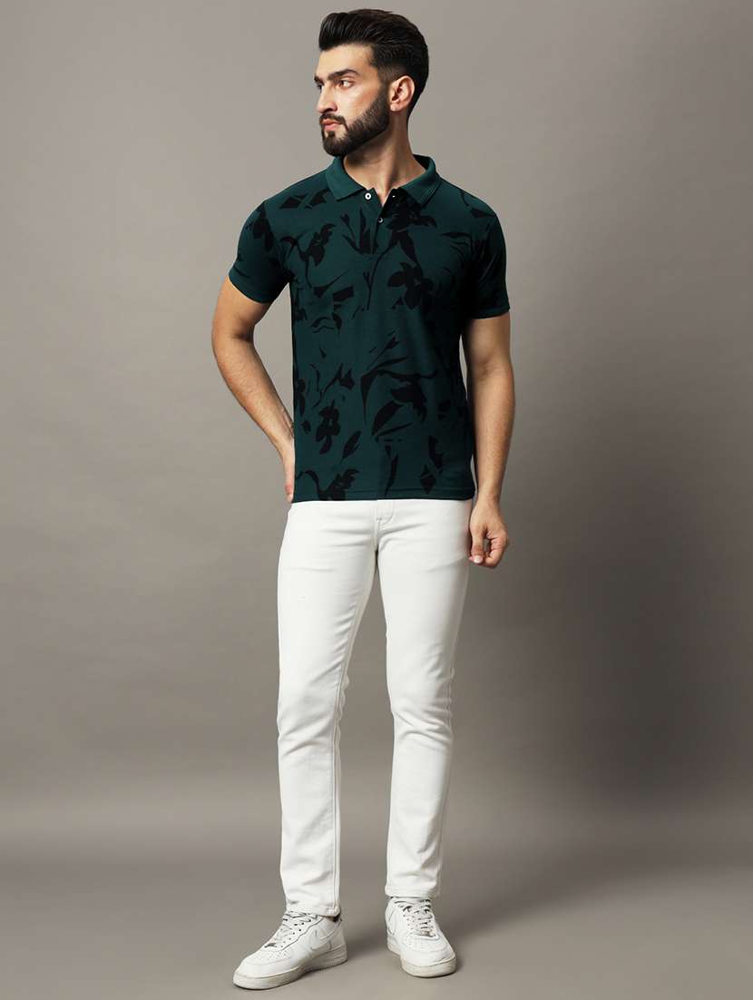 men printed short sleeve regular fit polo t-shirt - 21972425 -  Standard Image - 3