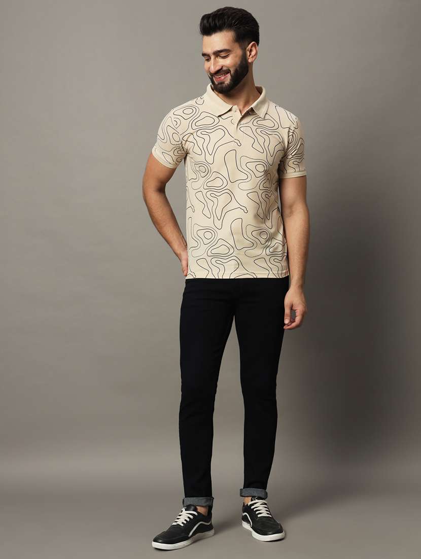 men printed short sleeve regular fit polo t-shirt - 21972432 - Standard Image - 3