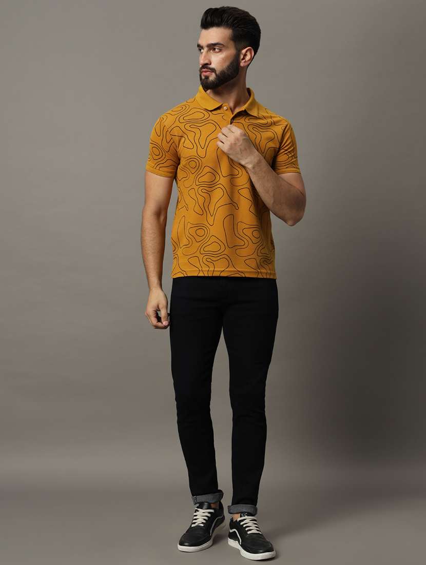 men printed short sleeve regular fit polo t-shirt - 21972434 -  Standard Image - 3