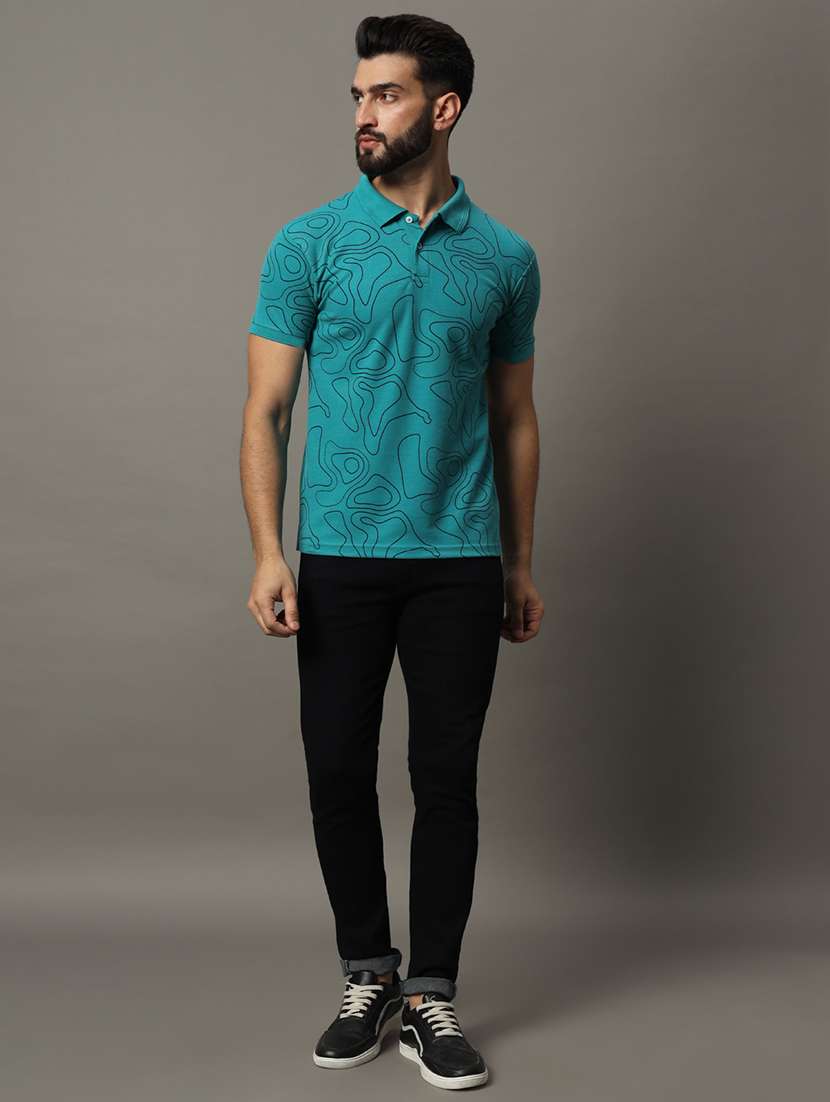 men printed short sleeve regular fit polo t-shirt - 21972435 - Standard Image - 3