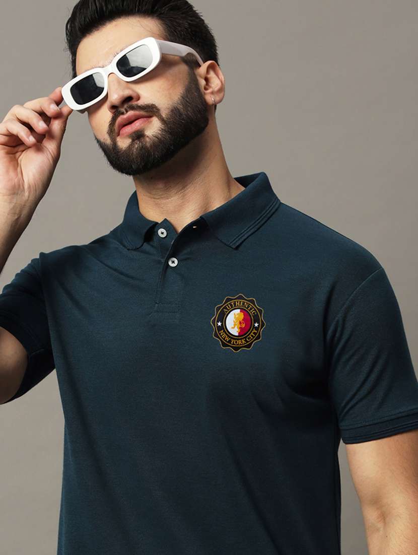 men logo print short sleeve regular fit polo t-shirt