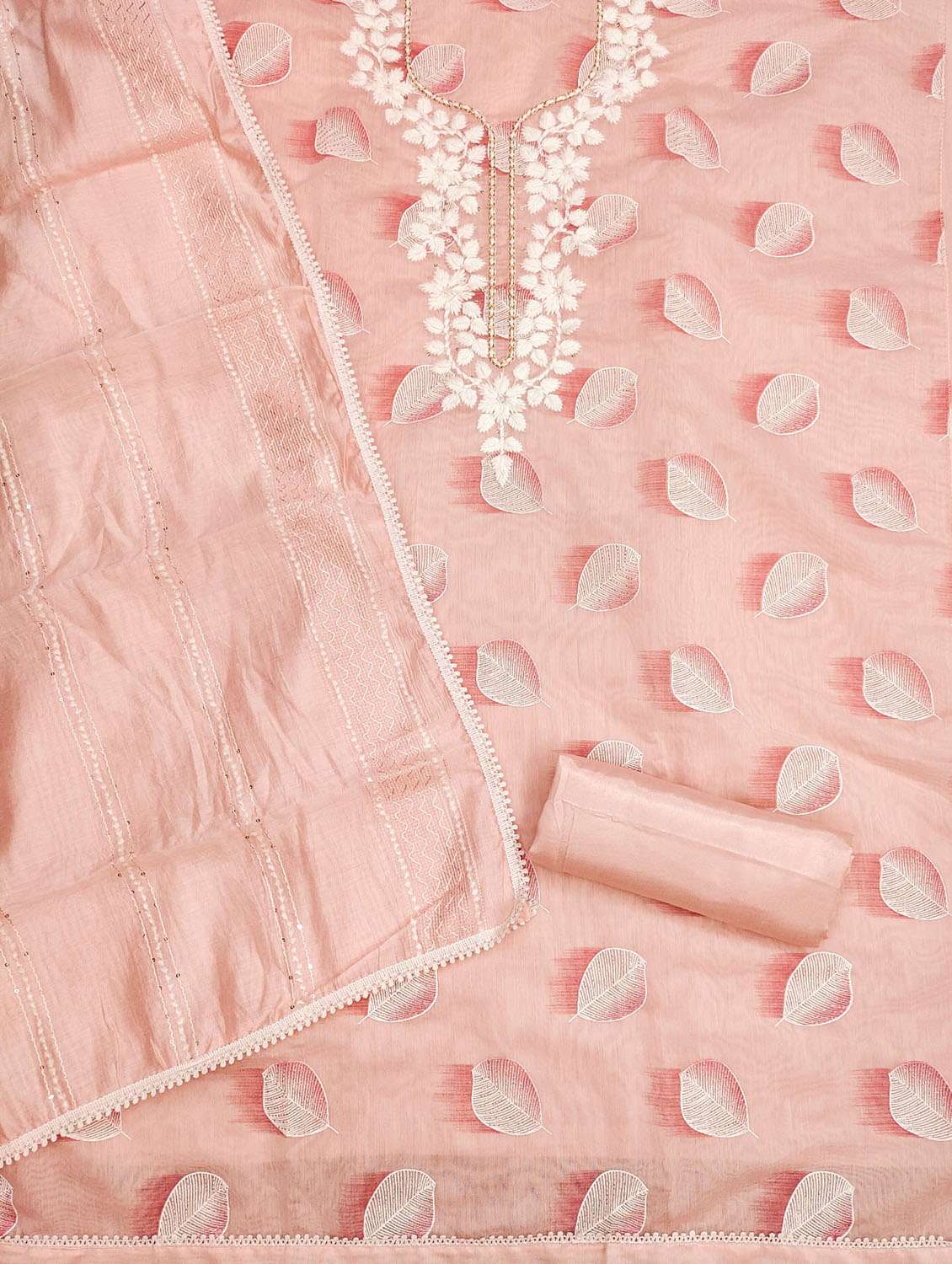 women printed embroidered unstitched suit set - 21972476 -  Standard Image - 3