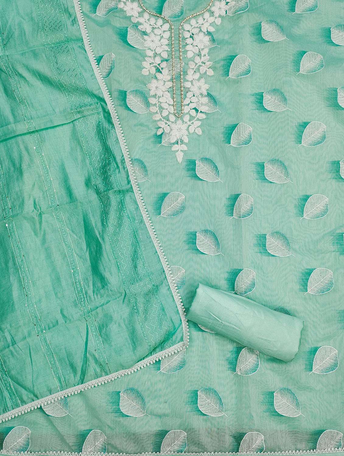 women printed embroidered unstitched suit set - 21972478 -  Standard Image - 3