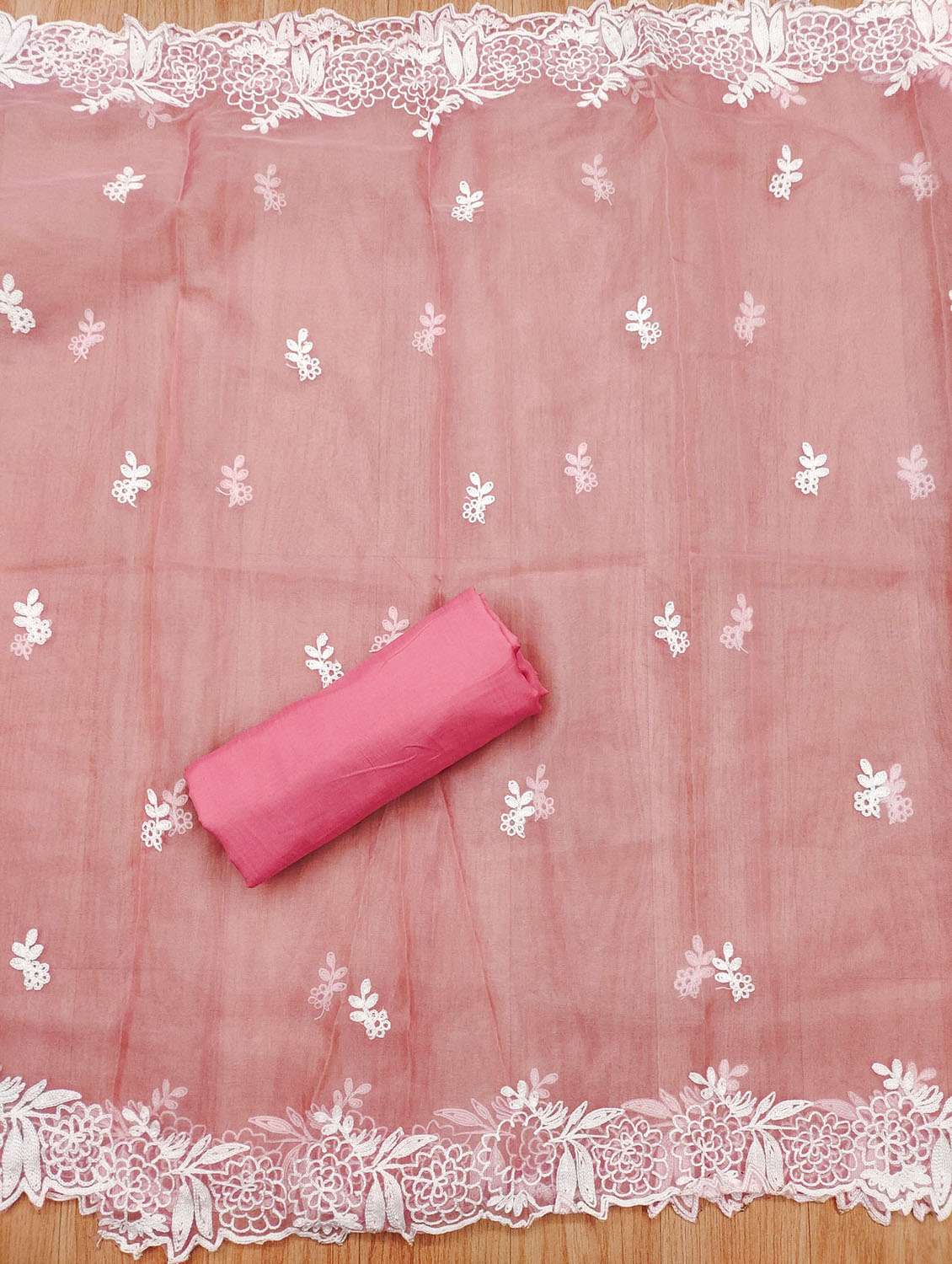 women solid with work embroidered unstitched suit set - 21972487 -  Standard Image - 3