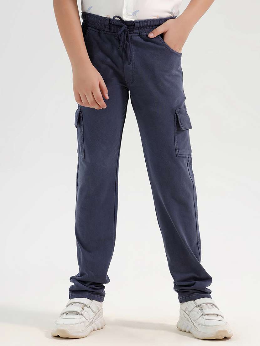 boys solid mid rise cargo