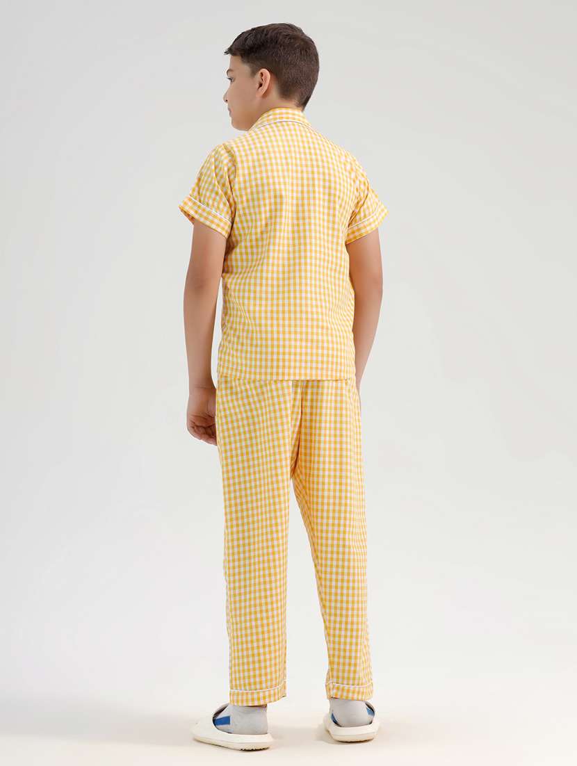 boys checkered short sleeve pyjama set nightwear - 21972511 -  Standard Image - 3