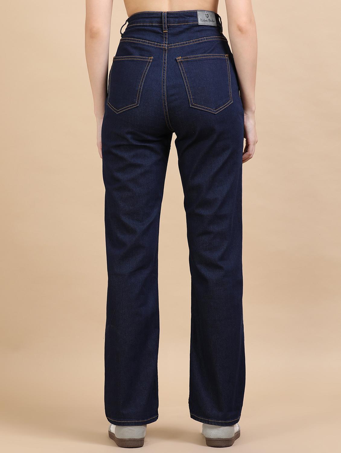 women solid high rise straight fit jean - 21972527 - Standard Image - 3
