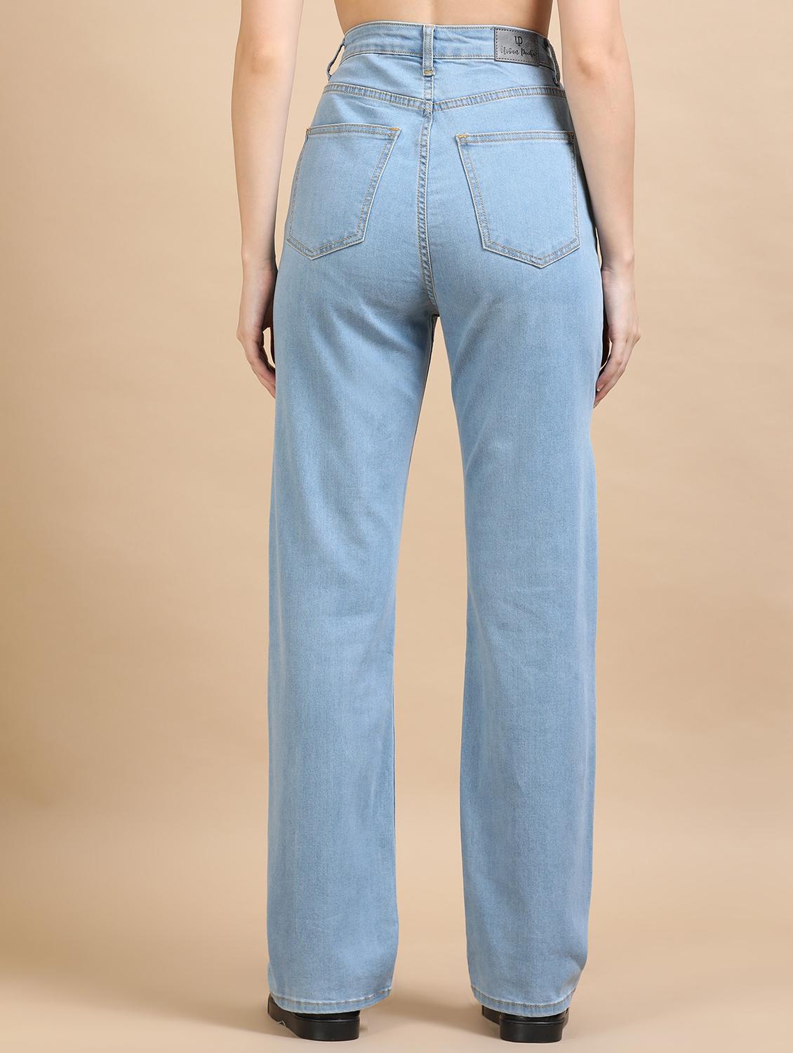 women solid high rise straight fit jean - 21972528 - Standard Image - 3