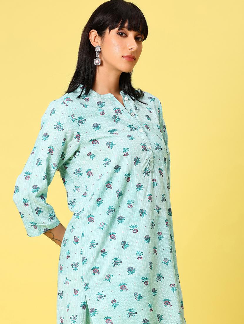 women three quarter sleeve ethnic co-ord set - 21972553 - Standard Image - 3
