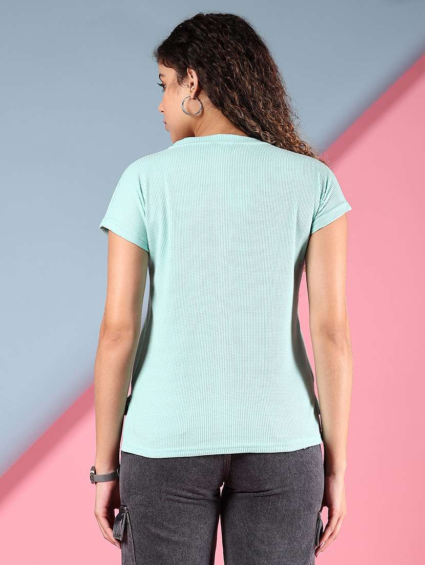 women solid short sleeve regular fit t-shirt - 21972603 -  Standard Image - 3