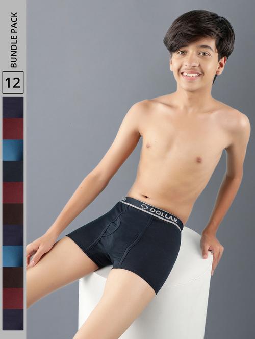 boys pack of 12 solid mid rise boxer - 21972645 - Standard Image - 0