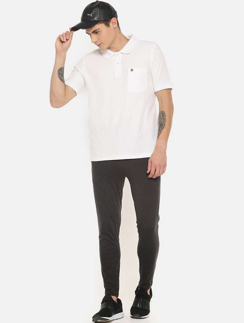 men solid mid rise full length track pant - 21972649 -  Standard Image - 3