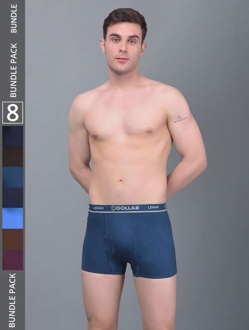 men pack of 8 multi colored solid trunks - 21972656 -  Standard Image - 0