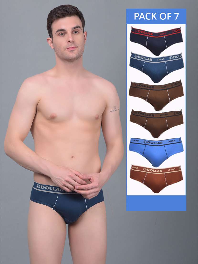 men pack of 7 multi colored solid hipster