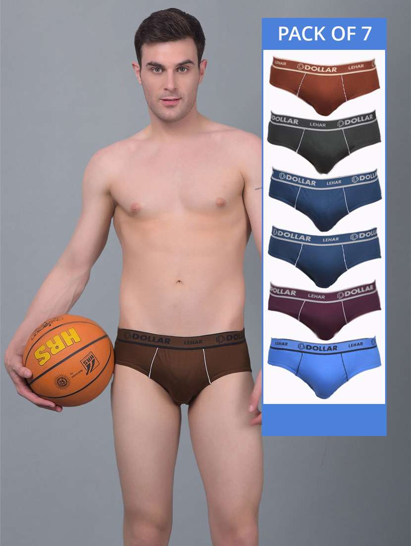 men pack of 7 multi colored solid hipster