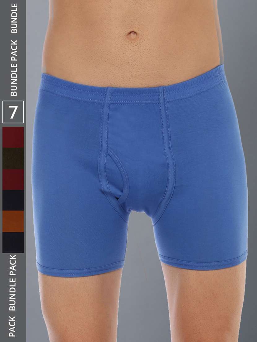 men pack of 7 multi colored solid trunks