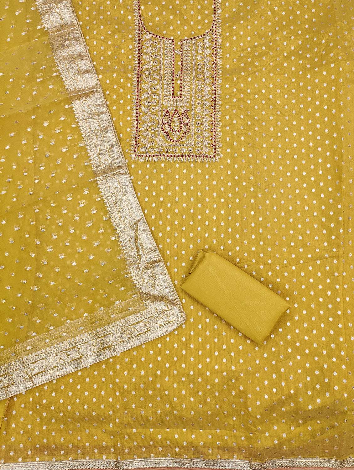 women self design embroidered unstitched suit set - 21972708 -  Standard Image - 3