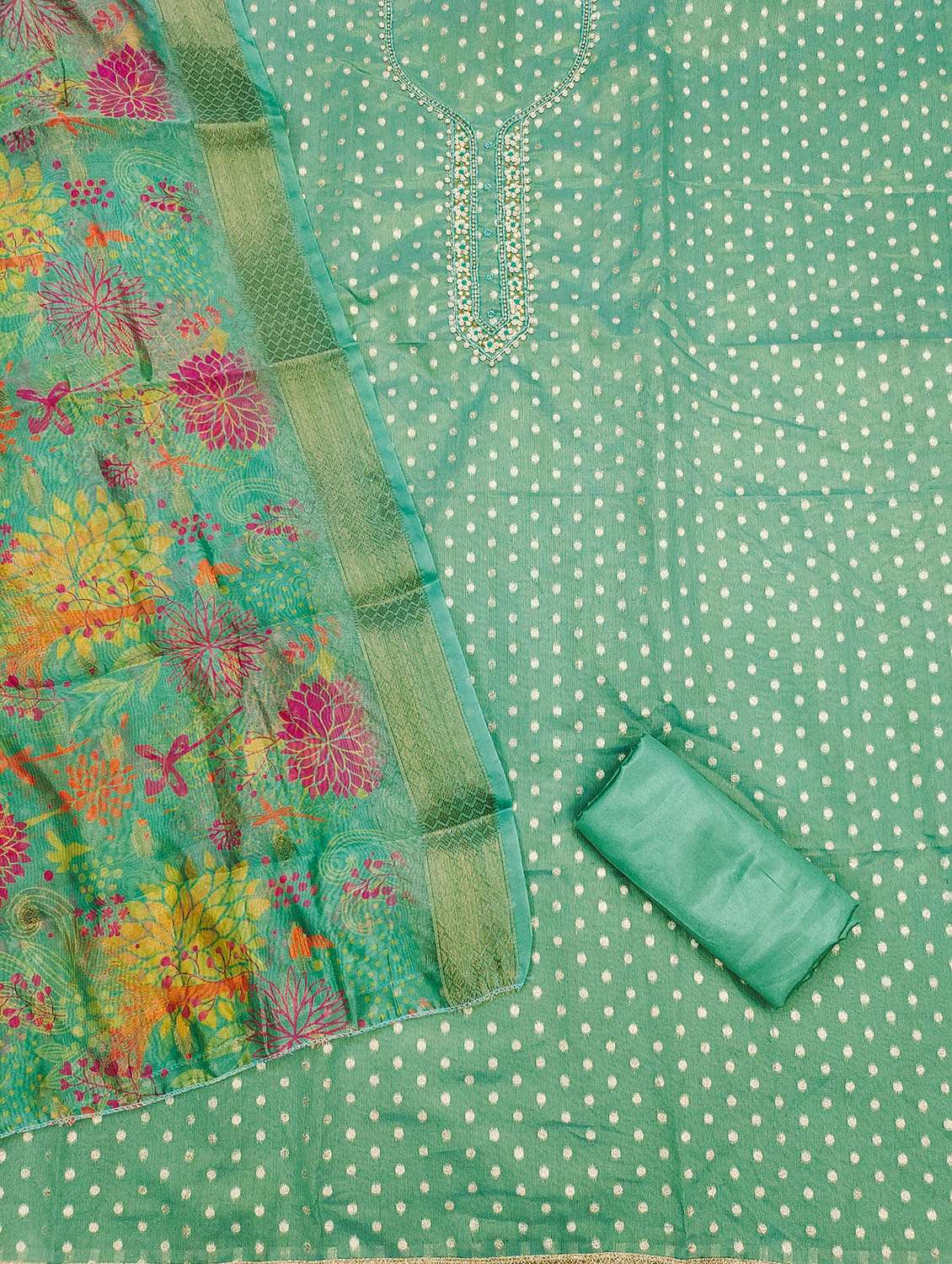 women self design embroidered unstitched suit set - 21972712 -  Standard Image - 3