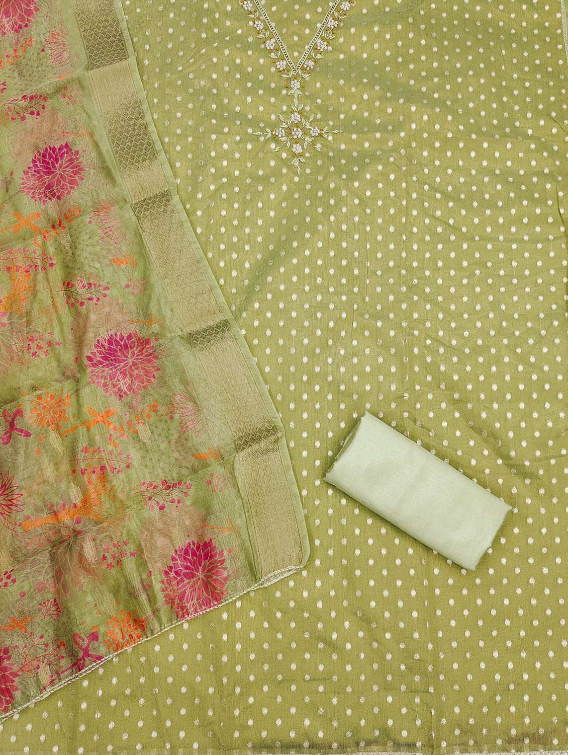 women self design embroidered unstitched suit set - 21972718 -  Standard Image - 3