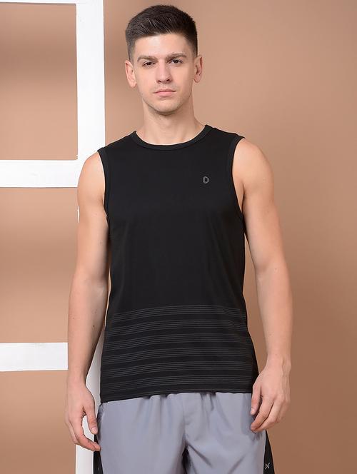 men striped sleeveless regular fit vest - 21972720 - Standard Image - 0