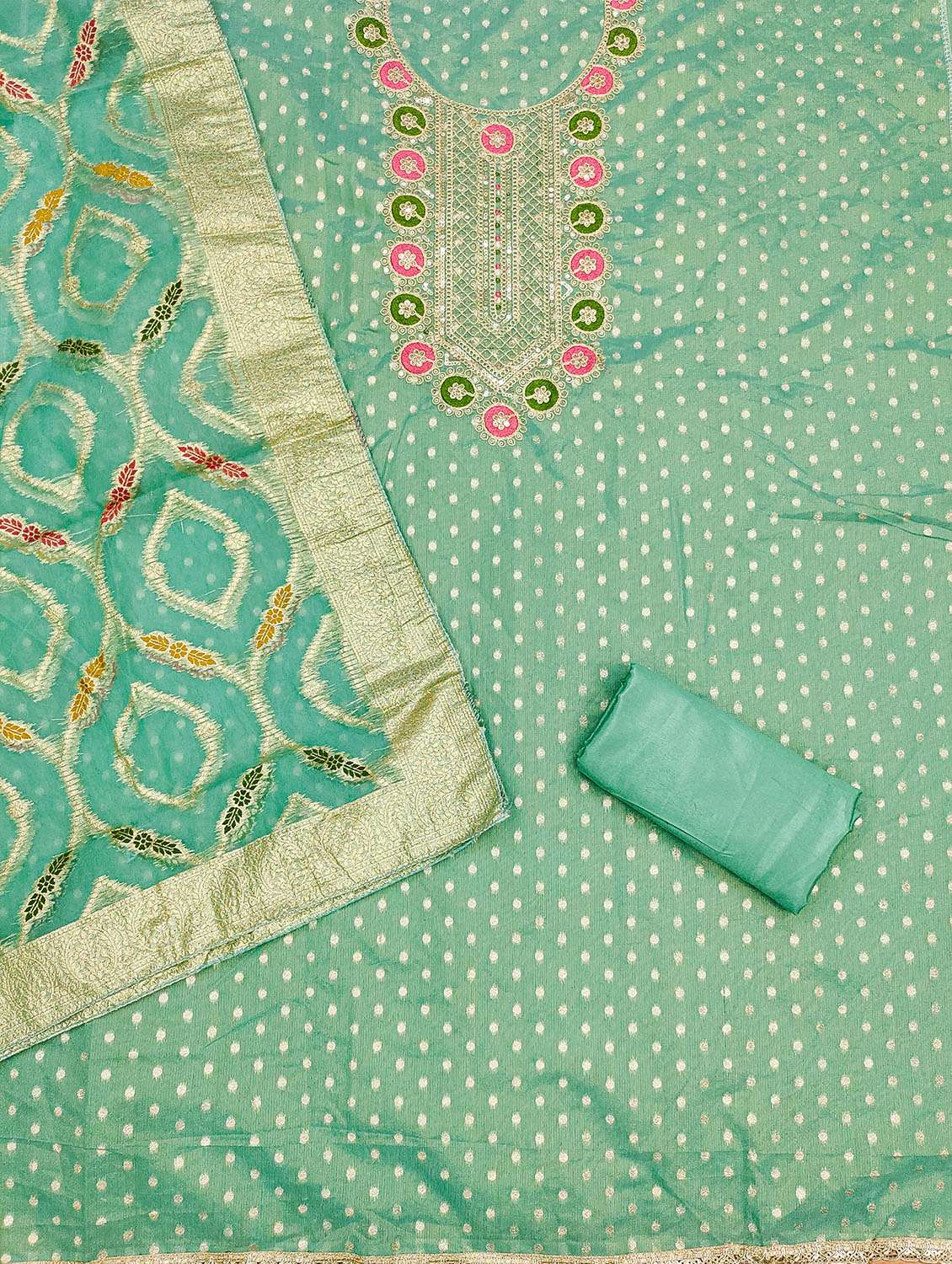 women self design embroidered unstitched suit set - 21972752 -  Standard Image - 3