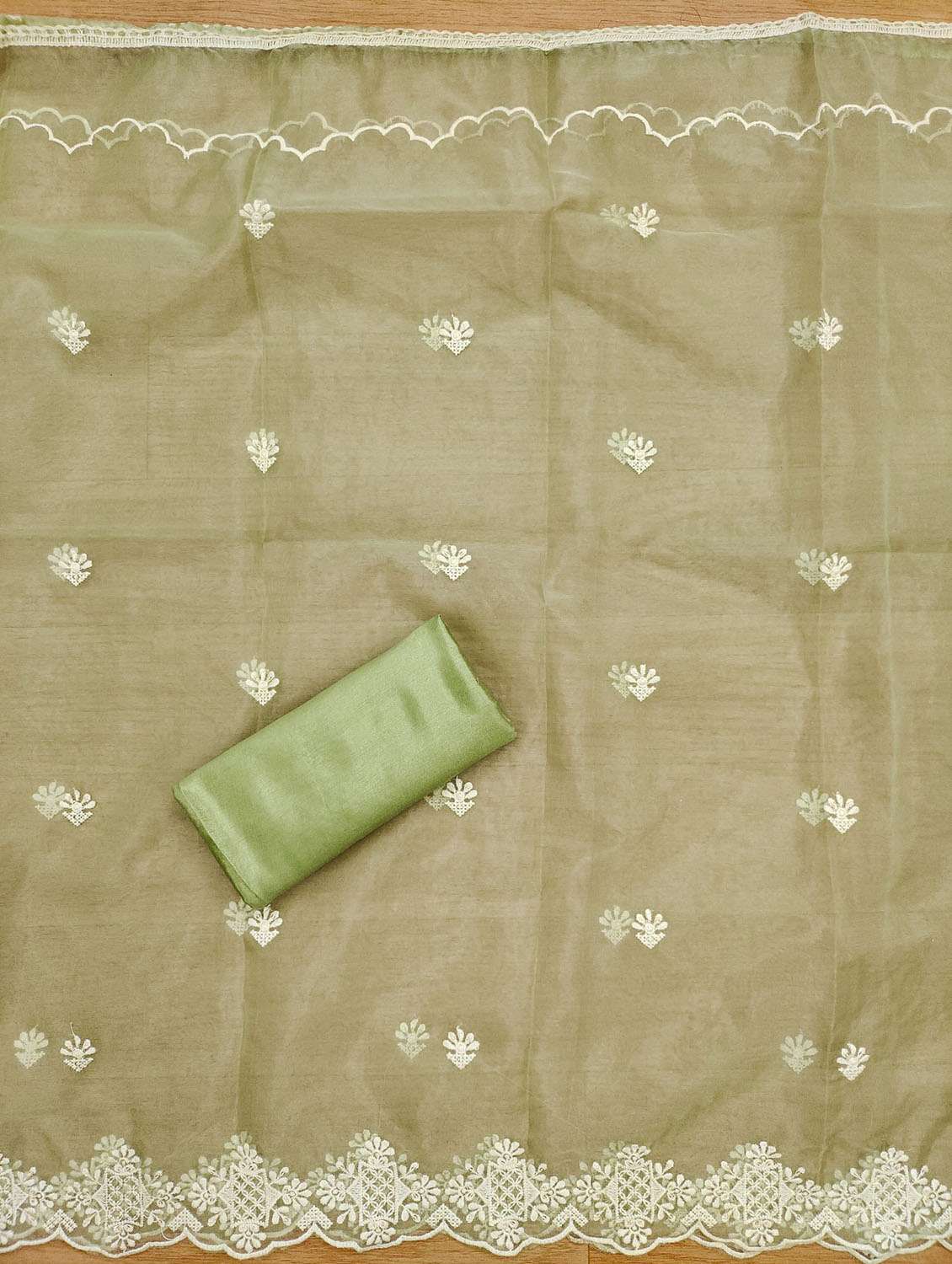 women solid with work embroidered unstitched suit set - 21972875 -  Standard Image - 3