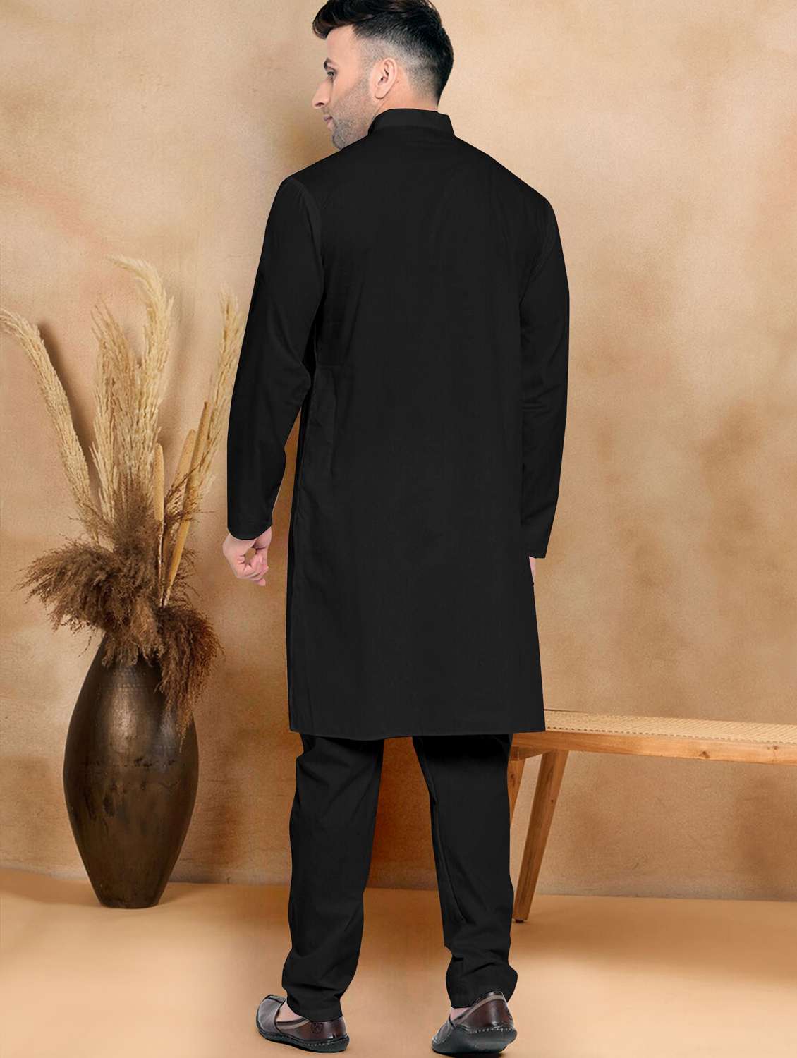 men pack of 2 solid kurta pyjama ethnic wear set - 21972928 -  Standard Image - 3