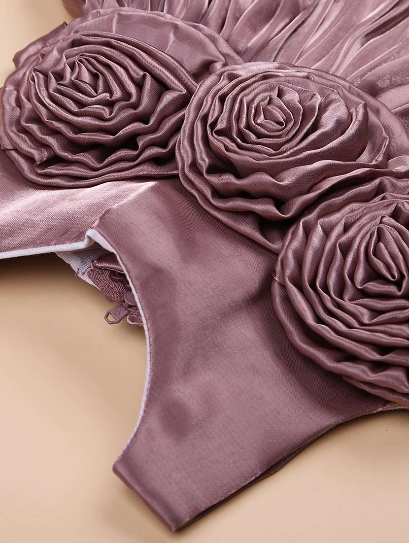 girls solid round neck frock with hairband - 21973005 -  Standard Image - 3