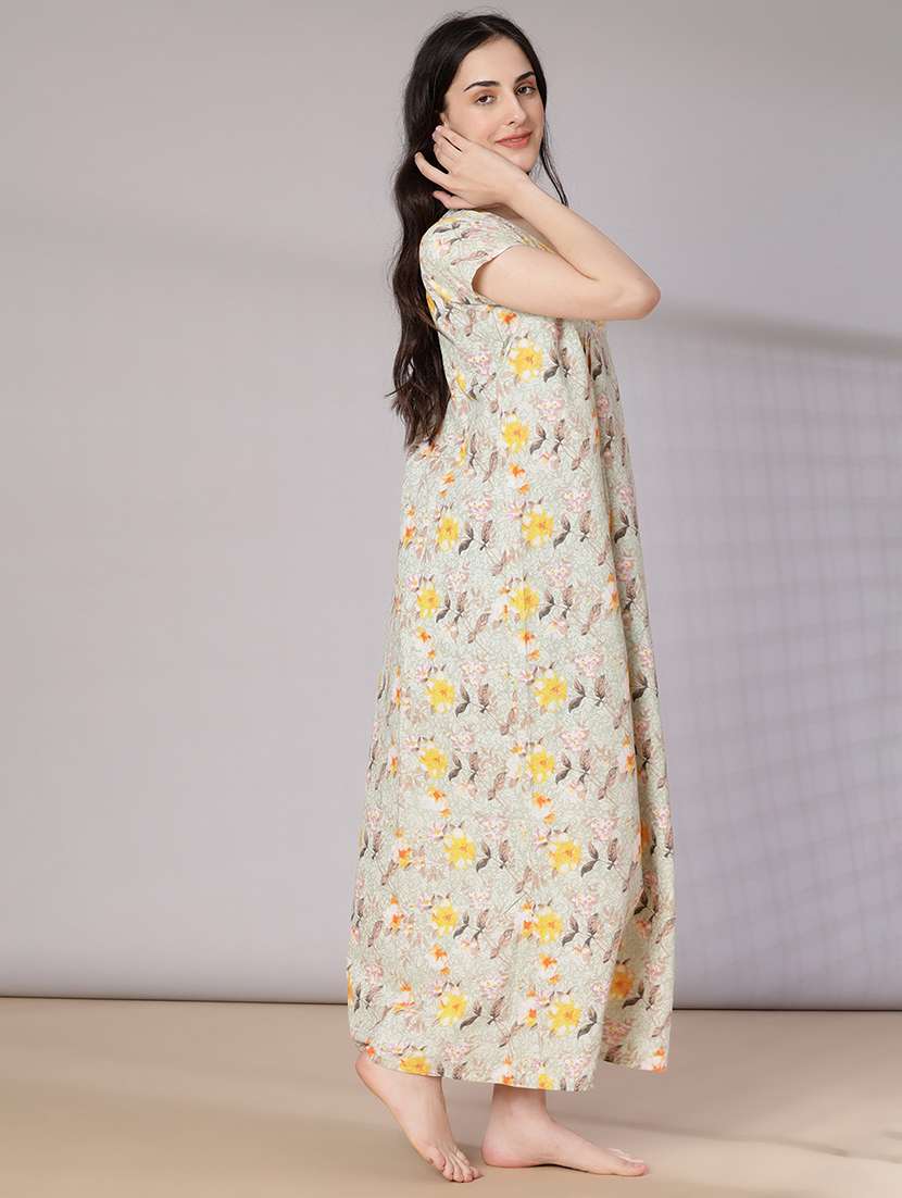 women printed short sleeve nighty - 21973013 -  Standard Image - 3