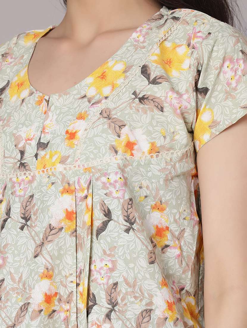 women printed short sleeve nighty - 21973013 -  Standard Image - 5
