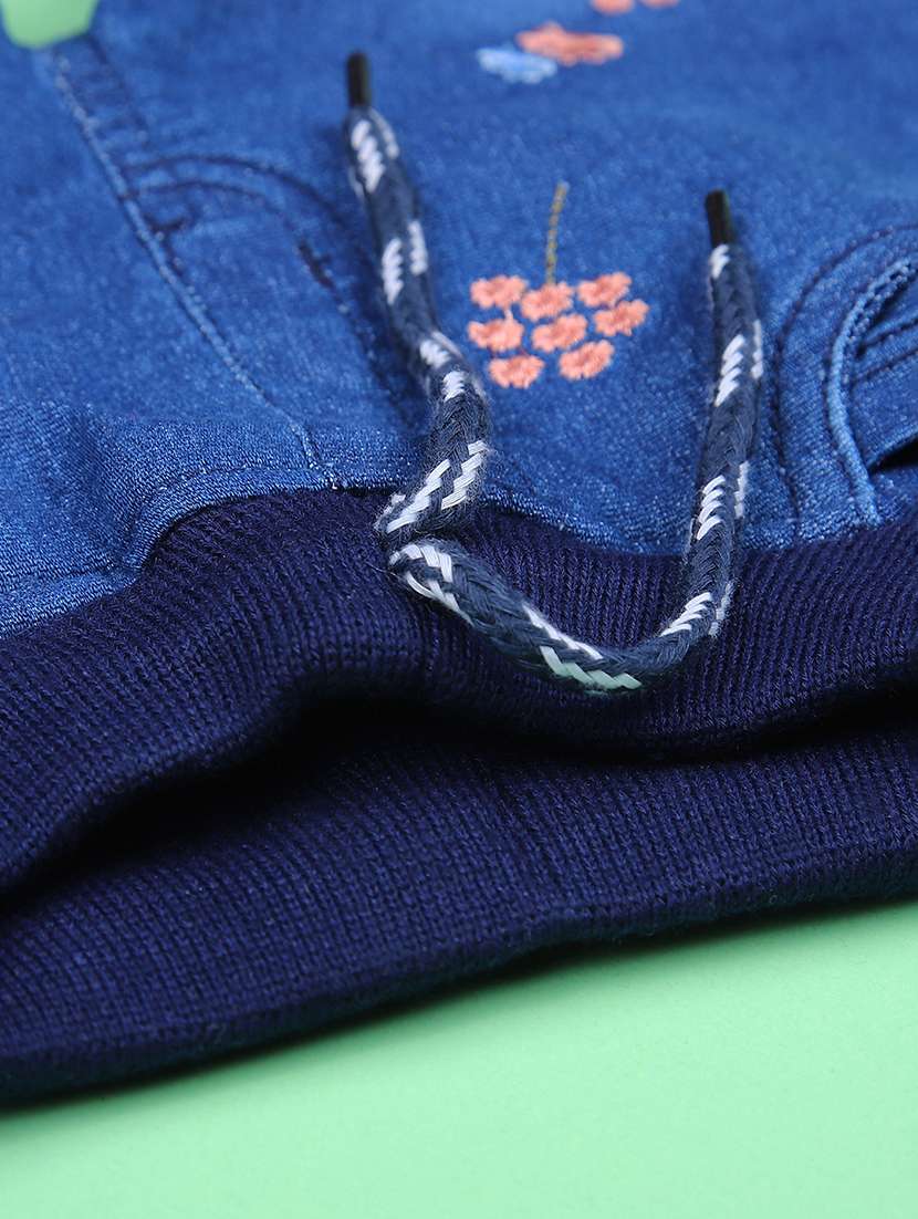 girls washed embroidered denim jogger - 21973026 - Standard Image - 3