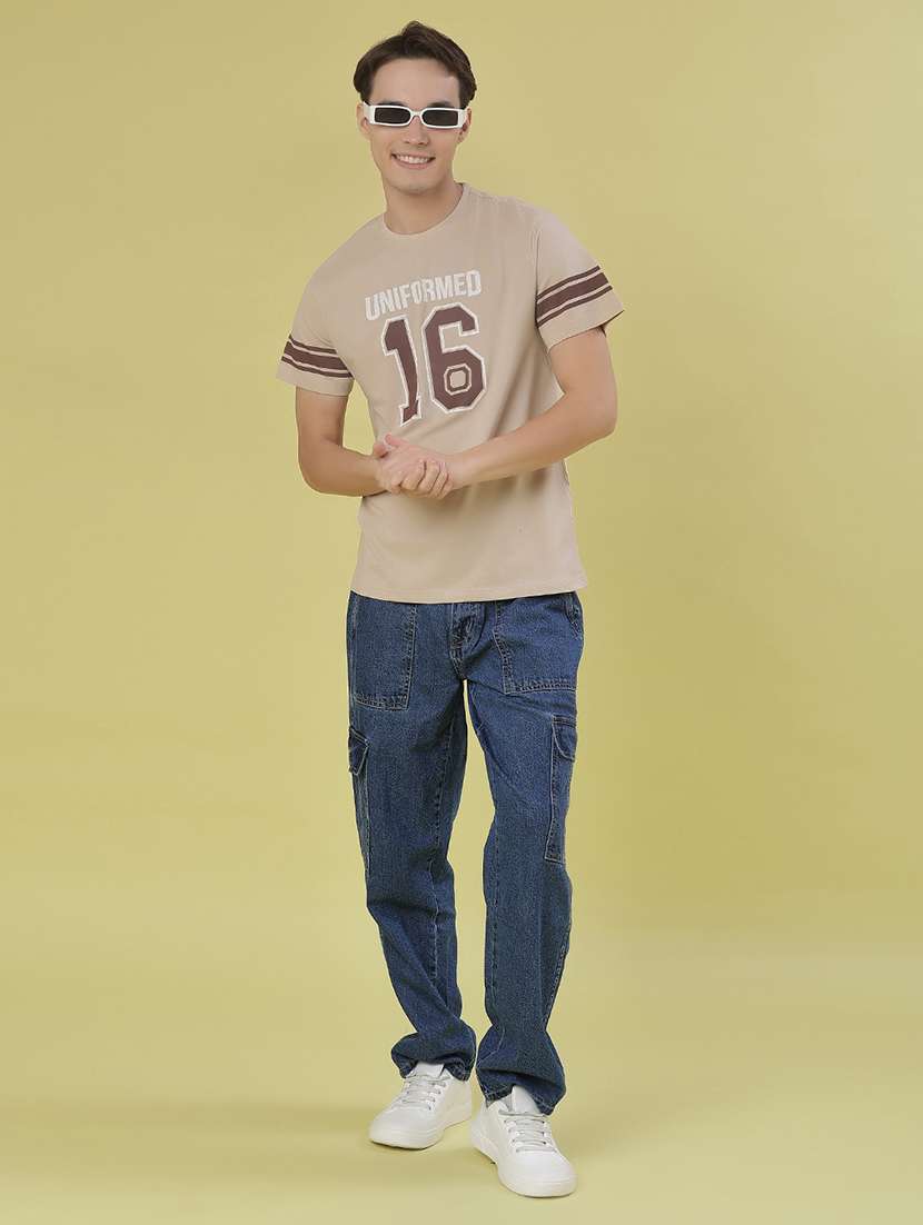 men chest print short sleeve regular fit t-shirt - 21973027 -  Standard Image - 3