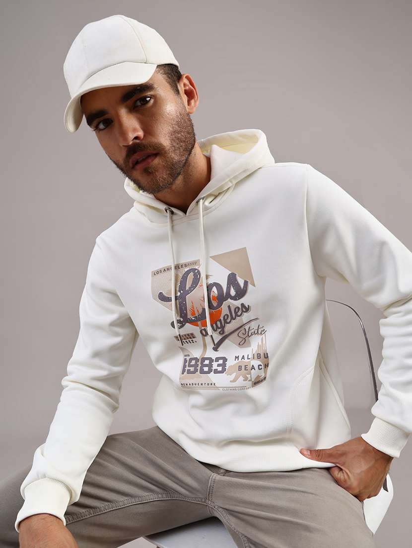 men printed long sleeve regular fit sweatshirt