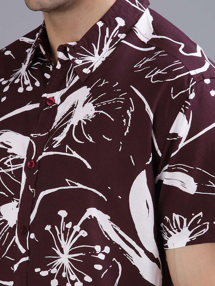 men printed short sleeve regular fit casual shirt - 21973814 -  Standard Image - 5