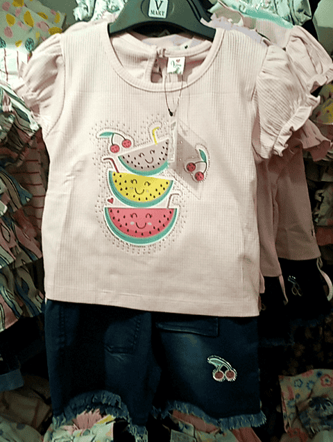 pink denim twin sets & jump suit - 21973816 - Standard Image - 0