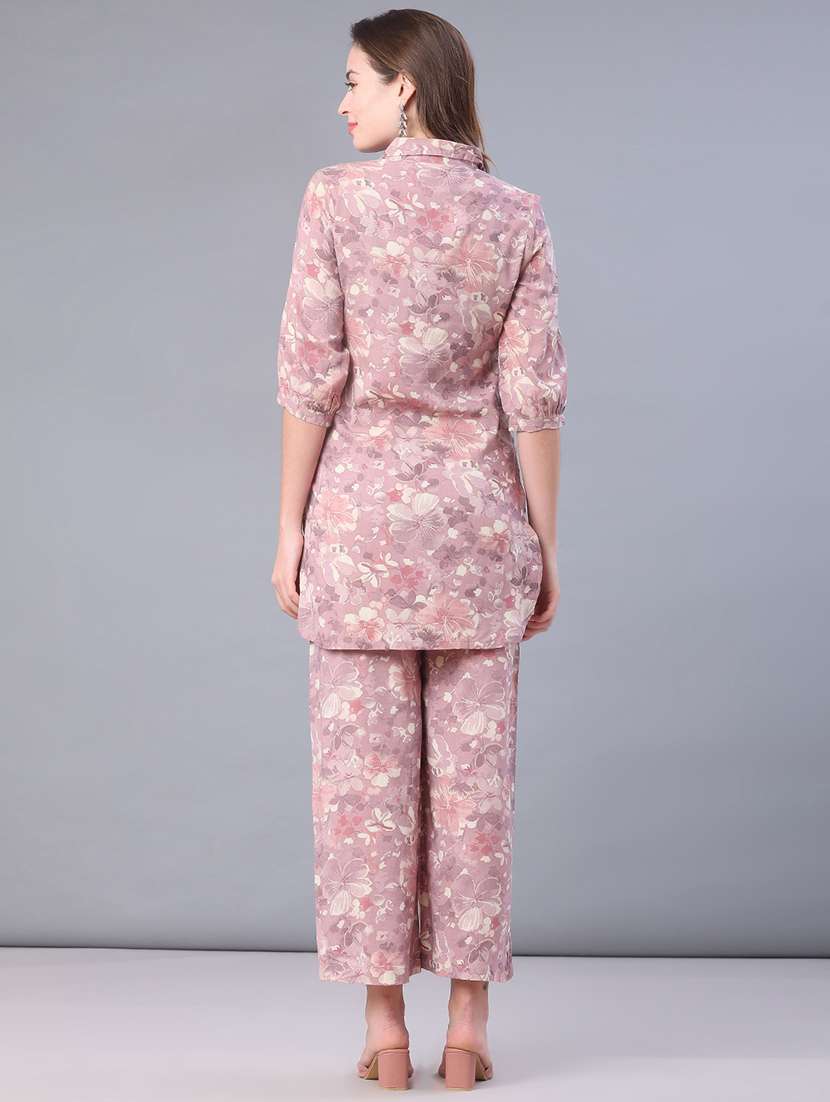 women printed three quarter sleeve co-ord set - 21973905 -  Standard Image - 3