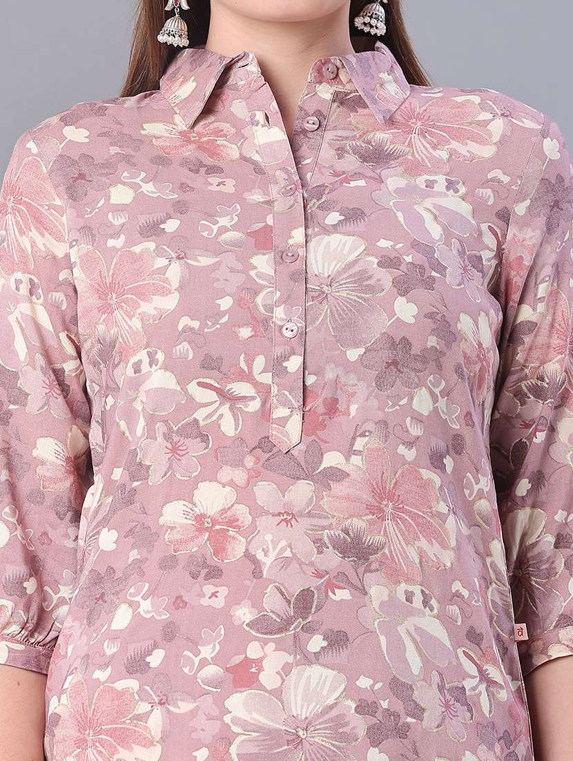 women printed three quarter sleeve co-ord set - 21973905 -  Standard Image - 5