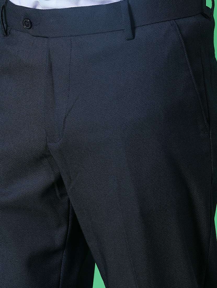 men solid mid rise flat front formal trouser - 21973988 -  Standard Image - 5