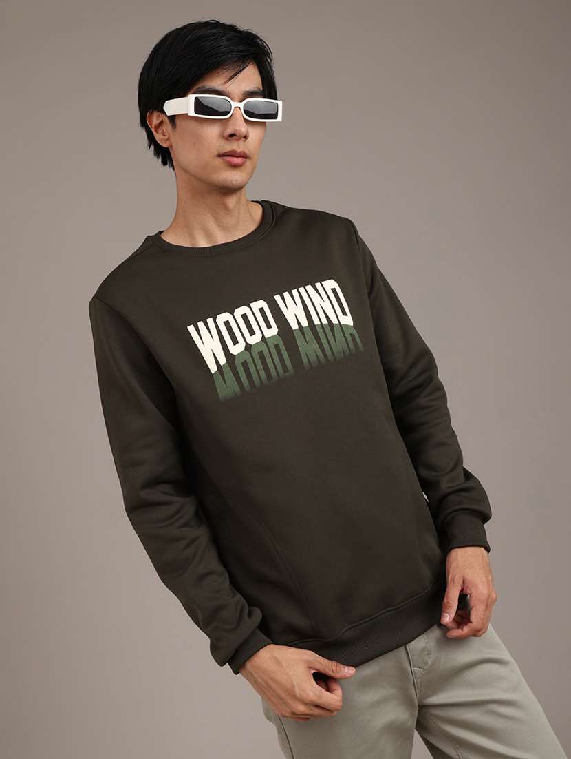 men typographic long sleeve regular fit sweatshirt