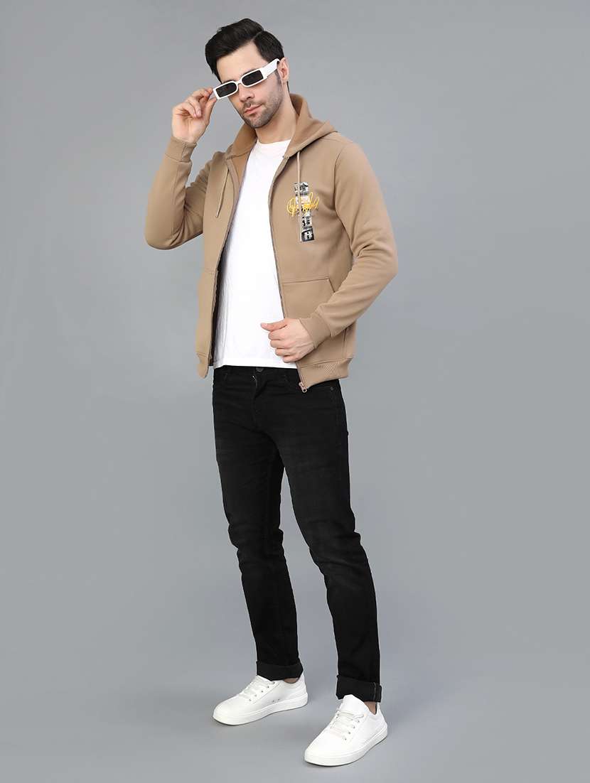 men printed long sleeve hooded sweatshirt - 21974259 -  Standard Image - 3