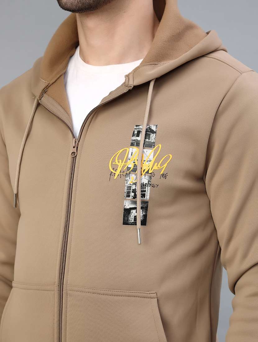 men printed long sleeve hooded sweatshirt - 21974259 -  Standard Image - 5
