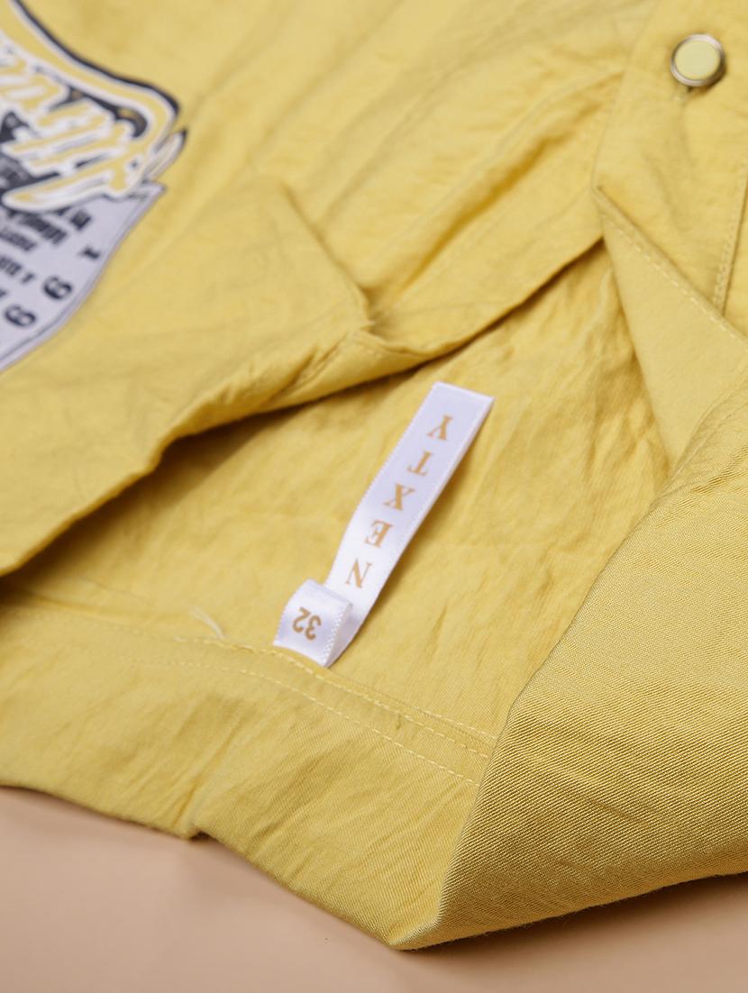 girls yellow solid collared shirt top - 21974357 - Standard Image - 3