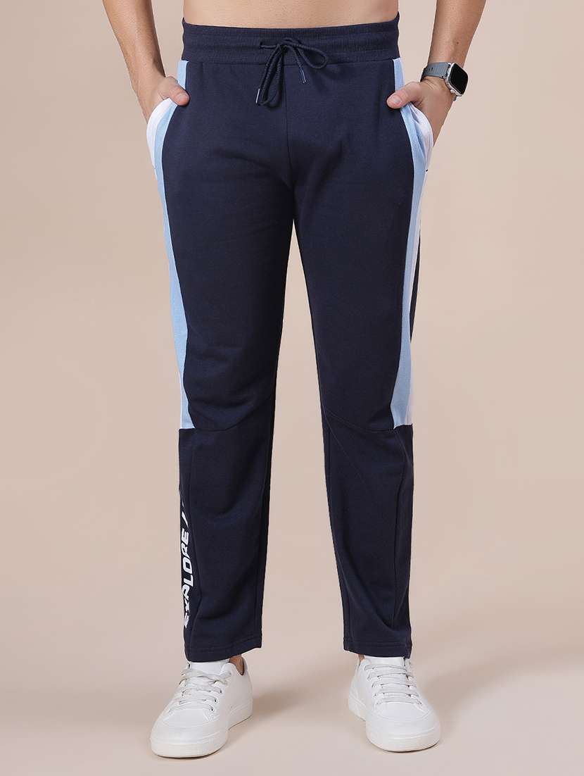 men side taped mid rise full length track pant